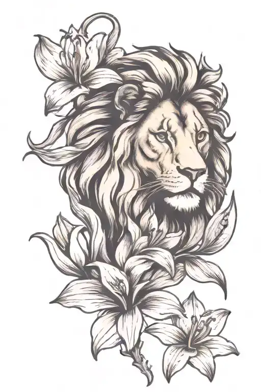 Lion And Lily Flower