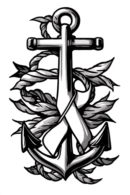 Anchor With Cancer Ribbon