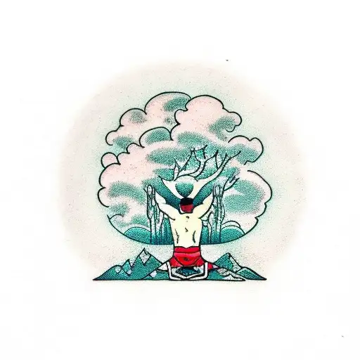 Tree And Man Meditation Position