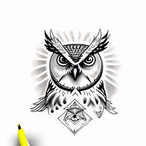 Owl With Illuminati Eye