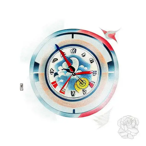 Clock With Kaizen Japanese Symbols