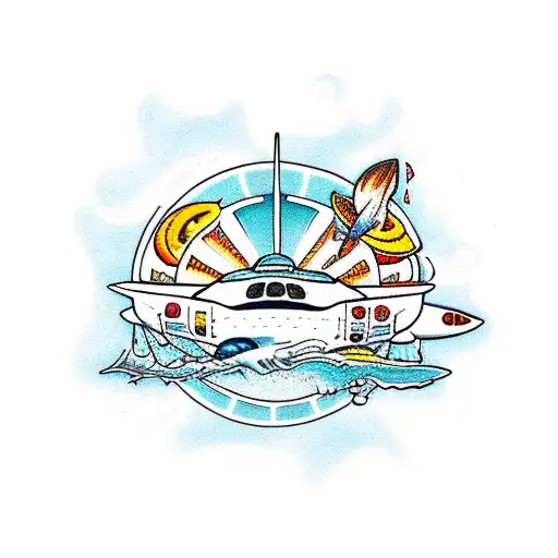 Florida Theme Shuttle With Oranges And Magnolia Flowers