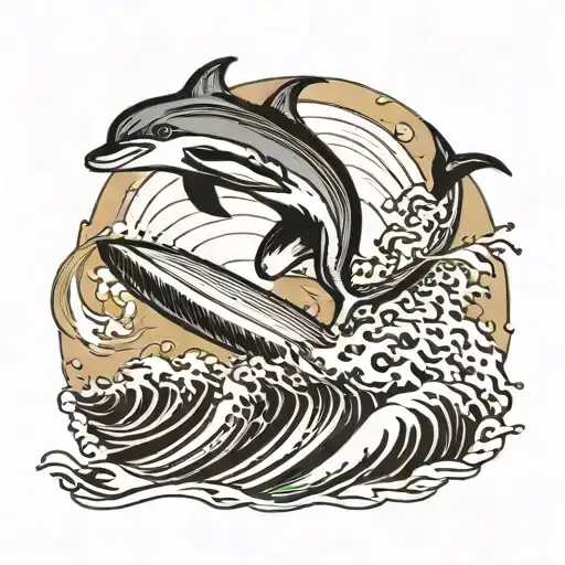 Guy Surfing A Dolphin