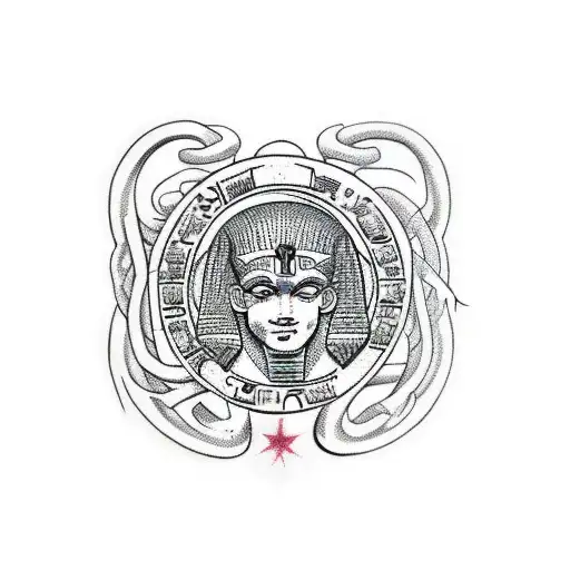 A Medusa With 3 Legs Wrapped Around An Egyptian Cross