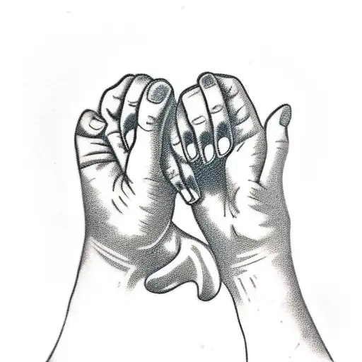 Grandma Holding Hands With A Girl