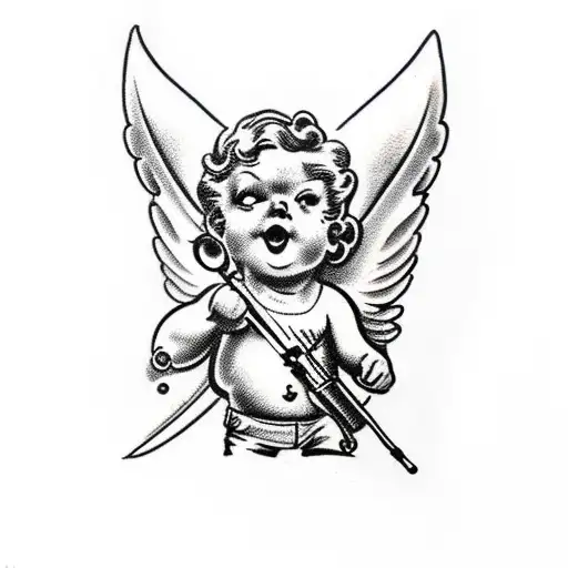 Cupidon With Gun