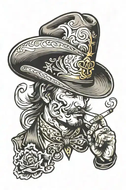 Cowboy Hat & Smoking