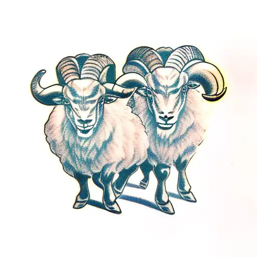Gemini Twins Riding A Ram