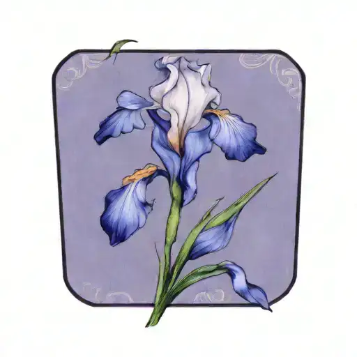 Single Wild Iris With Stem