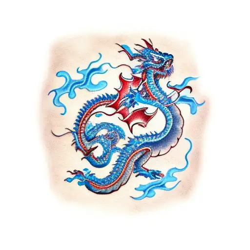 Blue Chinese Dragon