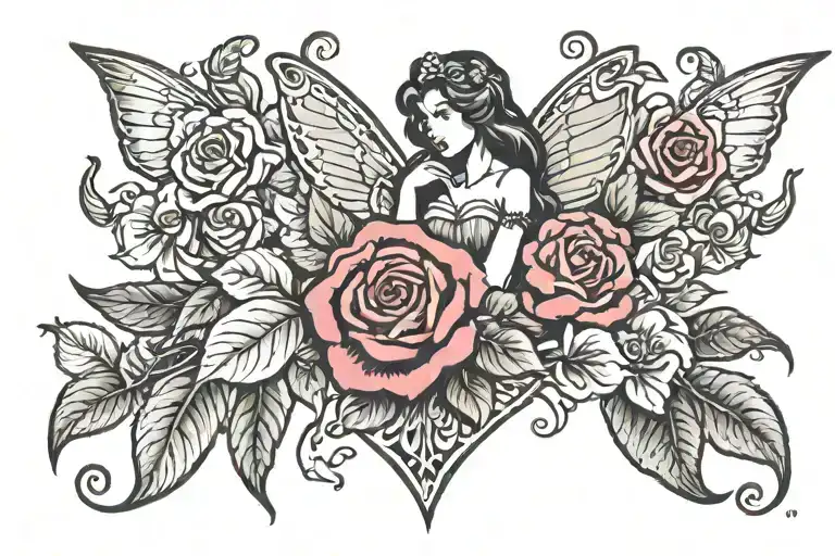 Fairy And Roses And Hearts