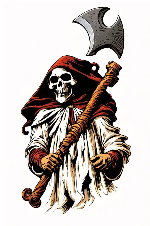 Grim Reaper Holding A Axe