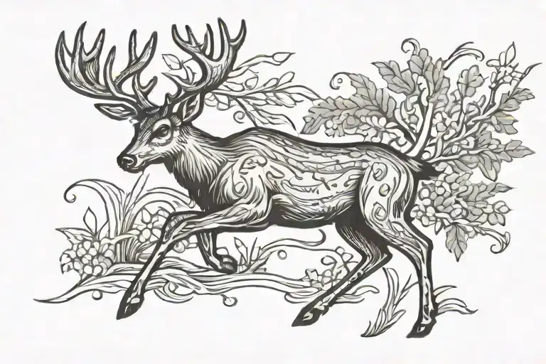 Woodland Deer Running