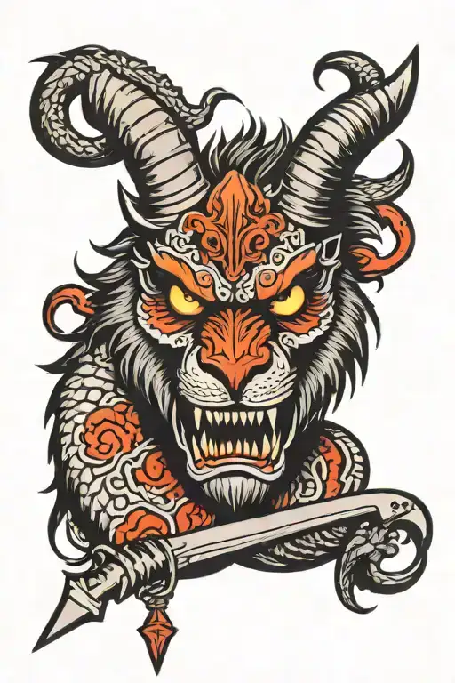 Berderk Beast Of Darkness With Sword Through Head