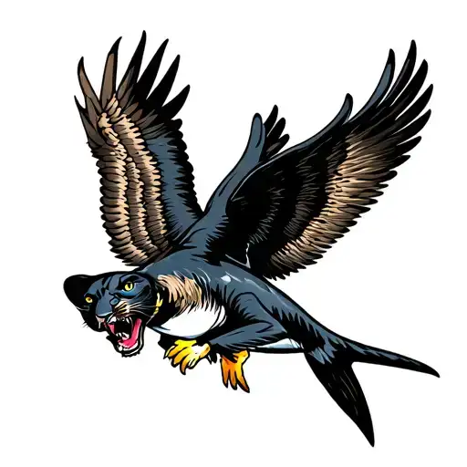Panther Shark Eagle Hybrid Animal Climbing