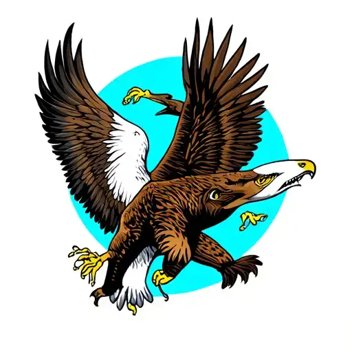 Panther Shark Eagle Hybrid Animal Looking Backwards