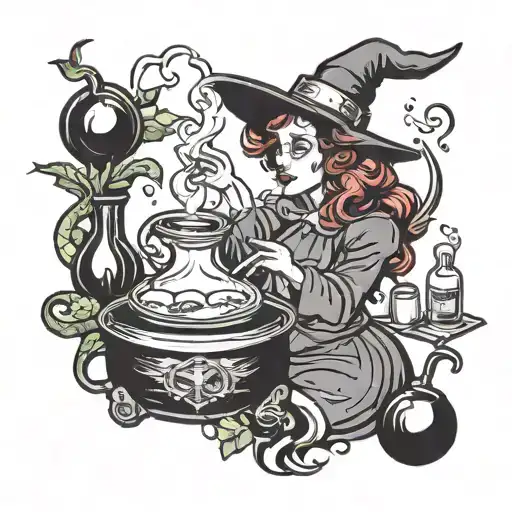 Witch Brewing Potions