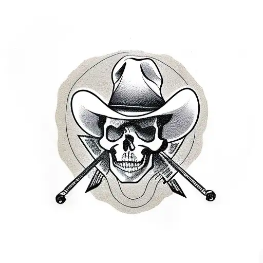 A Skull With A Cowboy Hat