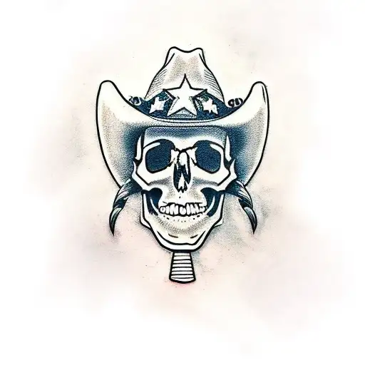 A Skull With A Cowboy Hat
