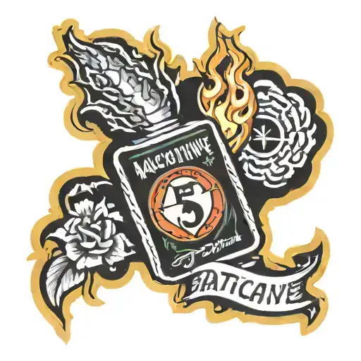 Sign Radioactive In Fire With A Fifty Seven In The Middle