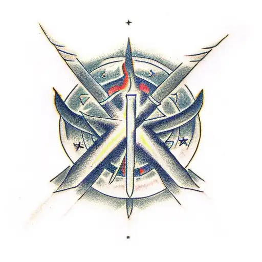 Christian Cross With Fire