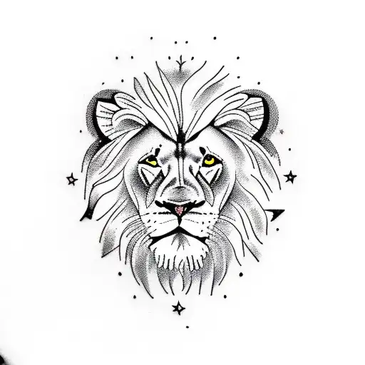 Lion With Space Theme