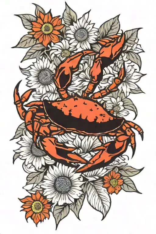 Crab And Sunflower