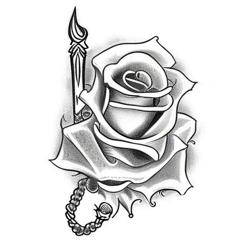 Russian Criminal Manacles Roses Dagger