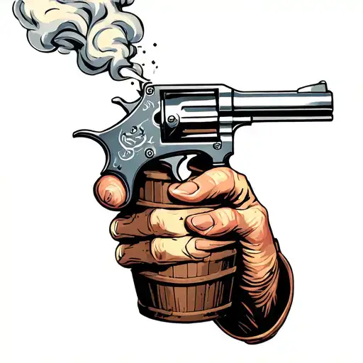 Criminal Sniffing Gun Smoke From Barrel