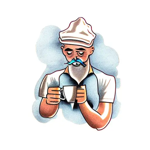 A Man Without Face Drinking Coffee Smoking A Cigarette While Reading A Book