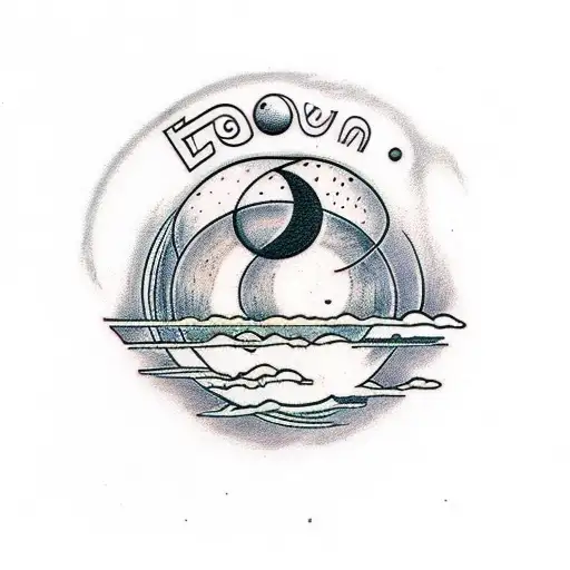 Saturn And Moon In A Romantic Embrace