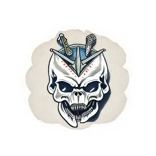 Trex Skull With Sword