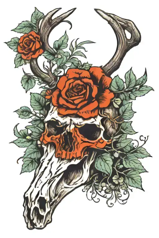 Deer Skull Moss Drapes