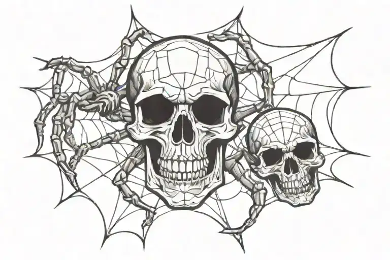 Skull And Spider Web