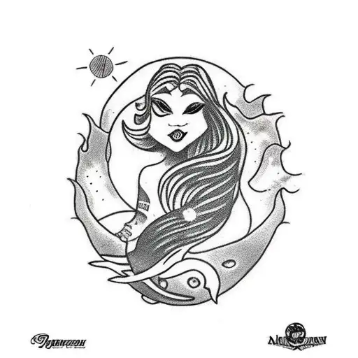 A Mermaid With The Sun In Her Back