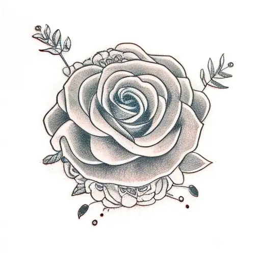 Flower Wreath With Dog Paw In The Middle