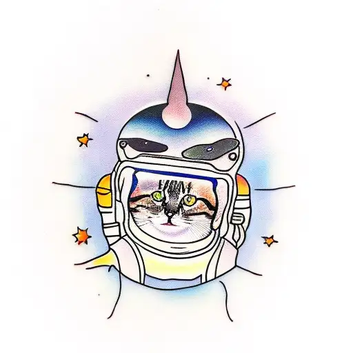 Cat In Space With Astronaut Suit