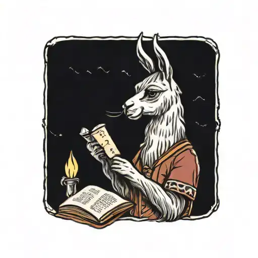 Llama Reading A Book