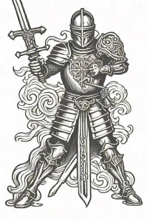Knight Holding A Sword