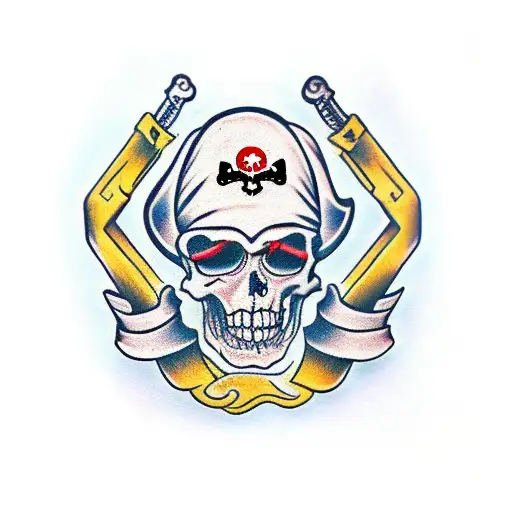 Pirate Flag With Knives Instead Of Bones