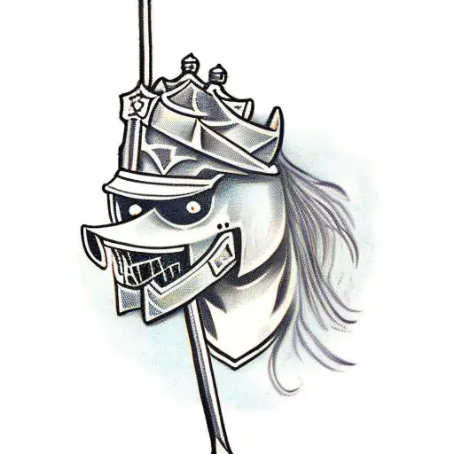 Knight With Sword Watching Back