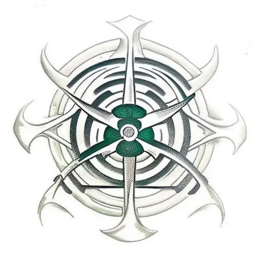 Biohazard Symbol In Green And Black Ink