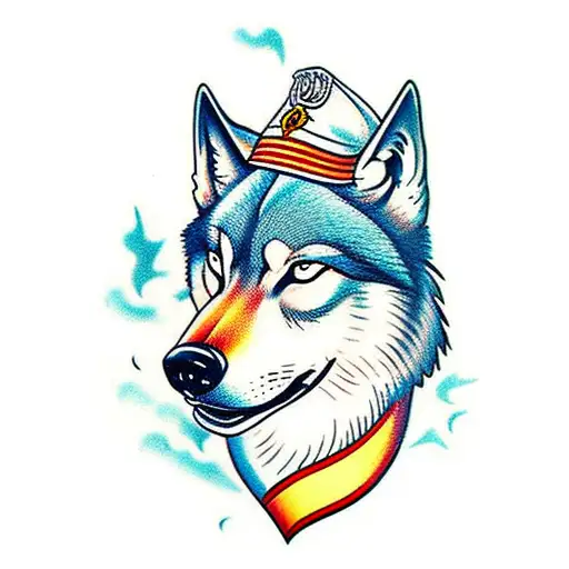 Proud Wolf Without Background Black