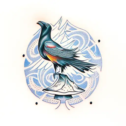 Raven Under The Mushroom