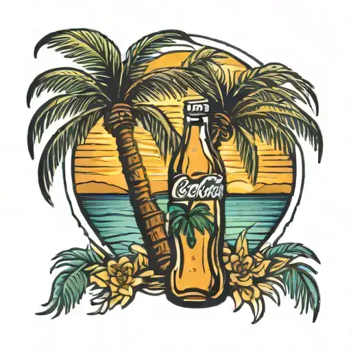 Palm Tree In A Coke Bottle