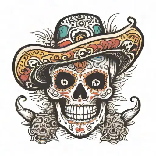 Mexican Skull With The 8 Ball Pool 8 Ball In The Mouth