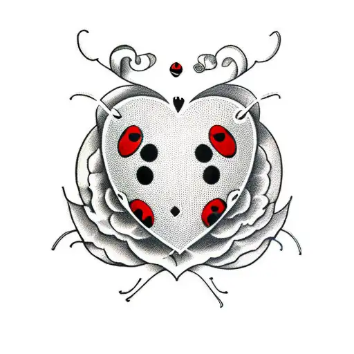 Ladybug In The Shape Of A Heart
