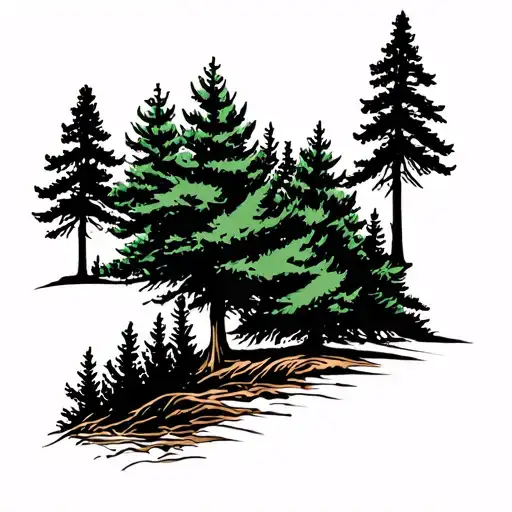 Background Withe Pine Trees
