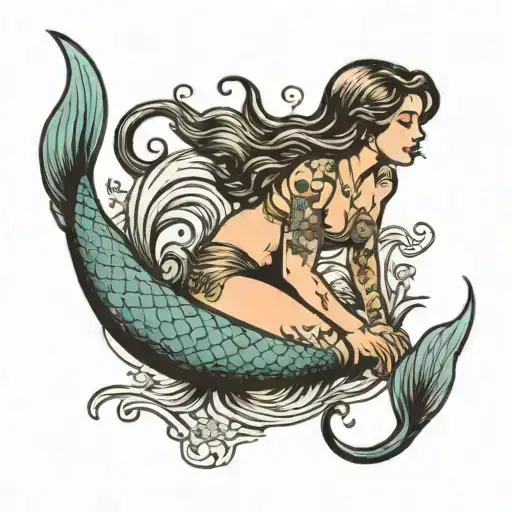 Sad Mermaid Sitting