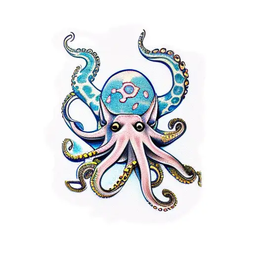 Octopus With Blue Porcelain Skin